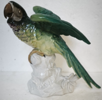 Nagy Unterweißbach porcelán papagáj szobor – Kézzel festett, 1950–60-as évek ens minősêg