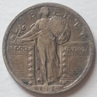 USA Standing Liberty .900 ezüst 1/4 Dollár 1920. (87)