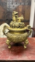 Intricate Copper Buddhist Incense Holder, Eastern, Chinese, Asian, Japanese