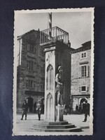 Dubrovnik – Orlando-oszlop a főtéren, kb. 1930-as évek, Horvátország