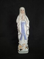 Retró Lourdes-i Madonna porcelán figura – Eredeti Evrard címkével (1970-80)