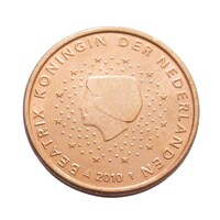 Hollandia,1 eurocent 2010 aUNC+ réz