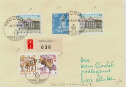 CH 122 - Svájc 1990 – Ajánlott levél Luzern alkalmi bélyegzéssel (Europa 50)