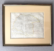 Karacs Ferenc: Map of Hungary and Transylvania (1820) Original Hand-Colored Copperplate Engraving
