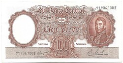 100 peso pesos 1967-69 San Martin portré Argentina