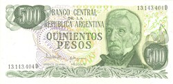 500 peso pesos 1977-82 Argentina UNC