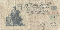5 peso pesos 1949-51 Argentina