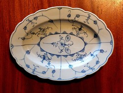 Antik szalmamintás pecsenyéstál a németországi Rauenstein porcelánmanufaktúra munkája 1840.