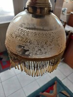 Vintage Ceiling Chandelier with Marathon Glass Shade