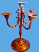 Különleges antik STEAMPUNK STÍLUSÚ többágú kandelláber réztrombita és kürt részekből RITKA DARAB