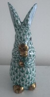 Herendi pikkelymintás álló nyúl porcelán figura