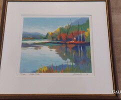 Tadashi Asoma – "Lake Side" (Jelzett, sorszámozott litográfia)
