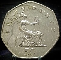 Egyesült Királyság 50 penny, 1997 (vörös)réz-nikkel, 27,3 mm A03C1