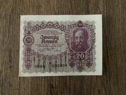 Ausztria 20 Korona 1922 VF