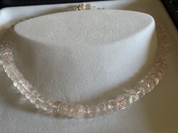 14K Gold Clasp Rose Quartz Necklace