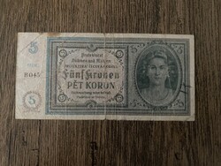 Cseh-Morva Protektorátus 5 Korona 1940 VG-