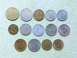 Jugoszlávia 14 db Különböző Érme 2 5 10 20 50 Dínár 1938-2000