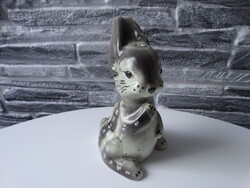 RETRO GÁL BÉLA CERAMIC ARTIST RABBIT SHAPED LAMP BASE - 19 CM HIGH