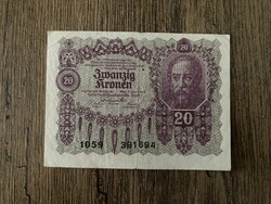 Ausztria 20 Korona 1922 VF