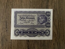 Ausztria 10 Korona 1922 AUNC-