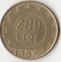 Régi olasz pénz, 200 lira