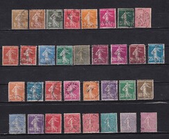 1906-1936 Franciaország "Vető Nő" Pecsételt Bélyegsor 33db