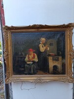 Krusnyák Károly Konyhában című festménye
