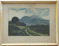 (K) Máté Lajos Csurgói (1931-2001): Badacsonyi Landscape