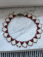 Stunning White, Burgundy, and Black Tiny Pearl Necklace