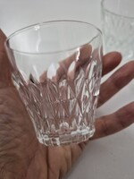 Gyémánt mintás, préselt üveg pohárszett (Vereco France, 4 db)