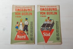 Map of the Surroundings of Berlin (North + South), 1:100,000