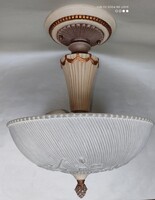 Vintage kolarz marked plafonier ceiling lamp art nouveau style with glass shade