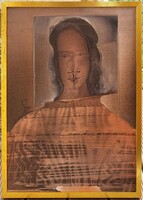 Zoltán László Kiss (1949 -) Portrait Painting from Képcsarnok with Original Guarantee!
