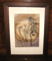 GUARANTEED ORIGINAL CHARMING MACSKÁSSY IZOLDA SILK PAINTING