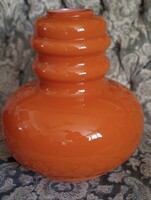 Monumentális Peill & Putzler (stílusú) Space Age opálüveg lámpabúra 31 cm - Atomic Orange retro mid-