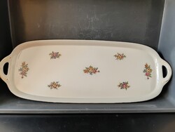 Antik apró virágos nagyméretű Drasche Porcelán tálaló tál 1930-40