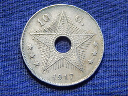 Belga Kongó 10 Centimes 1917