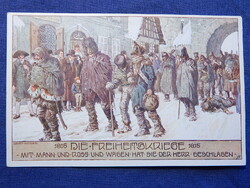 Képeslap: Osztrák propaganda képeslap az 1910-es én közepéről I. VH.