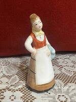 Bodrogkeresztúri kerámia népviseletes női figura