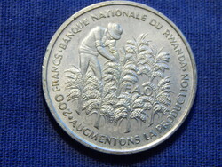 Ruanda (Rwanda) 200 Francs 1972 10. Évforduló - Függetlenség 0.800-as ezüst 18,2 g.
