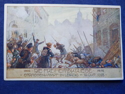 Képeslap: Osztrák propaganda képeslap az 1910-es én közepéről I. VH.