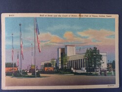 Régi képeslap Dallas – Hall of State és Court of Honor, State Fair of Texas, 1954