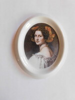 Hollóházi porcelánkép Auguste Strobl portréja
