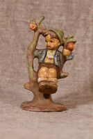 Ceramic Boy Figure on Apple Tree