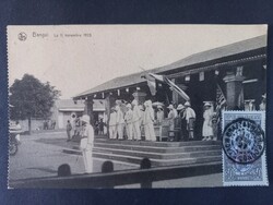 Antik képeslap Bangui – november 11-i ünnepség, francia gyarmati tisztviselők, 1923 Közép Afrika