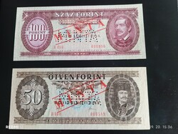 50 és 100 Ft-os hibátlan UNC MINTA