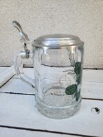Retro, vintage ALWE tin-lidded crystal beer mug