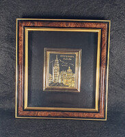 Original Spanish Toledo Damascene Miniature Picture in 24K Gold Fume - Catedral Primada