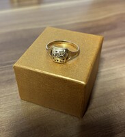 Szovjet (orosz) 14K (583) arany áttört női pecsétgyűrű - Tallinn, 1985 (2.75g)