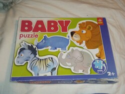 Trefl Baby Puzzle - Afrikai állatok 4 darabos kontúros, vastag anyagú puzzle